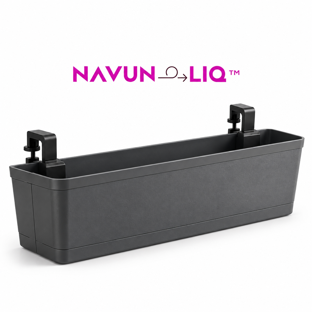 Navuneliq™ RailBloom Planter Box – Space-Saving Balcony Railing Flower Box for Herbs, Flowers & Urban Gardens