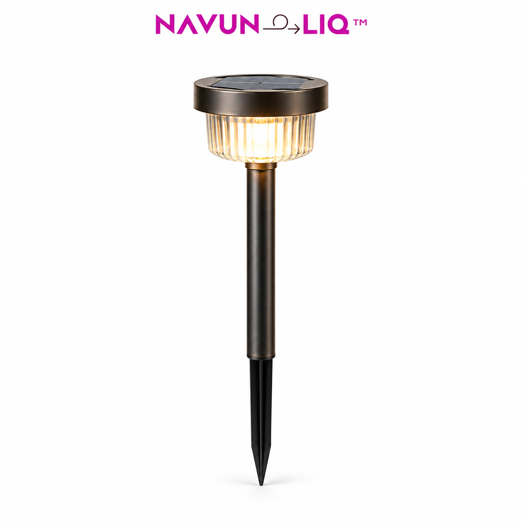 Navuneliq™ Luma Pathway Lights – Warm White Solar Garden Stake Lights for Walkways, Flower Beds & Outdoor Borders