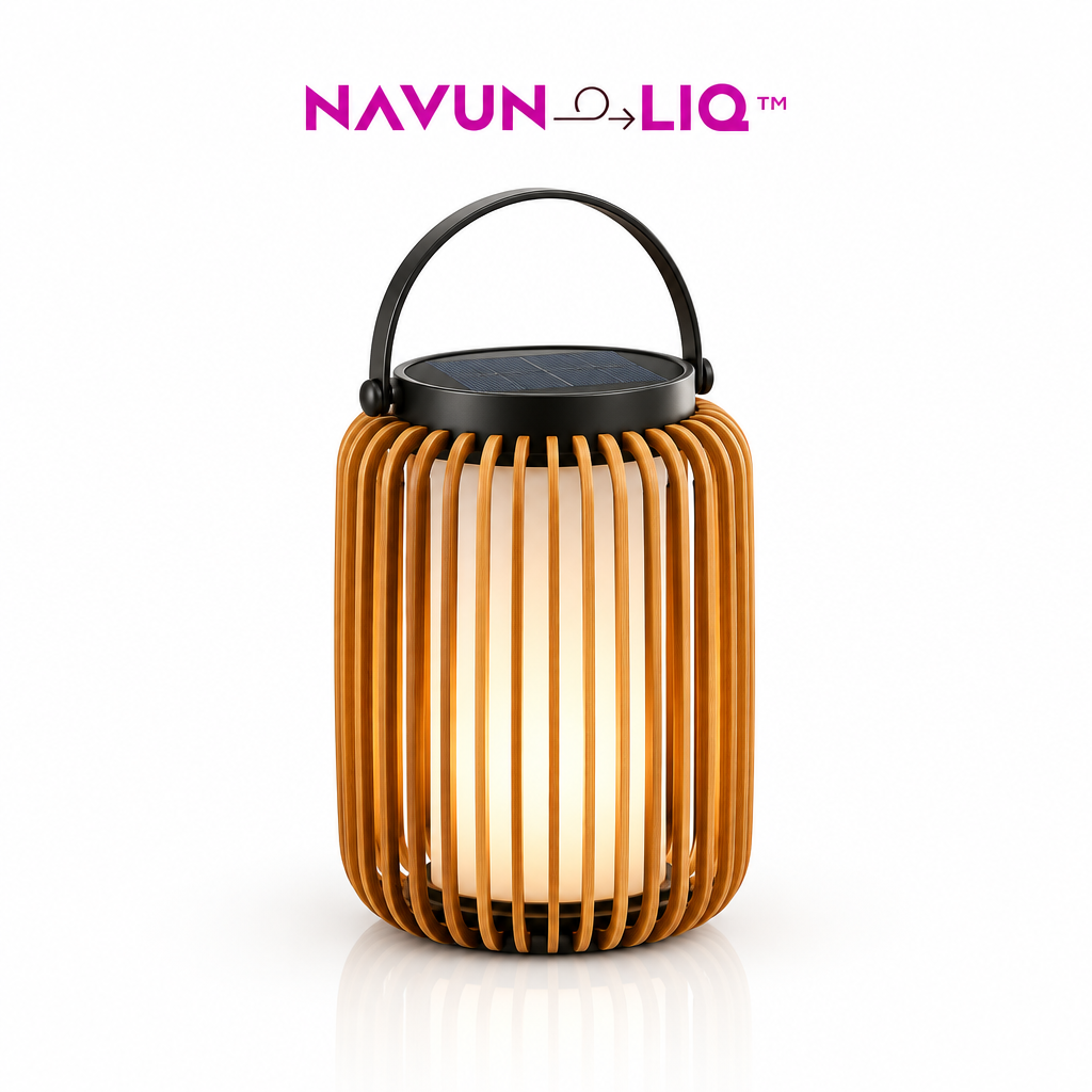 Navuneliq™ Solara Solar Lantern – Modern Outdoor Decorative Light for Balcony, Garden & Patio Evenings
