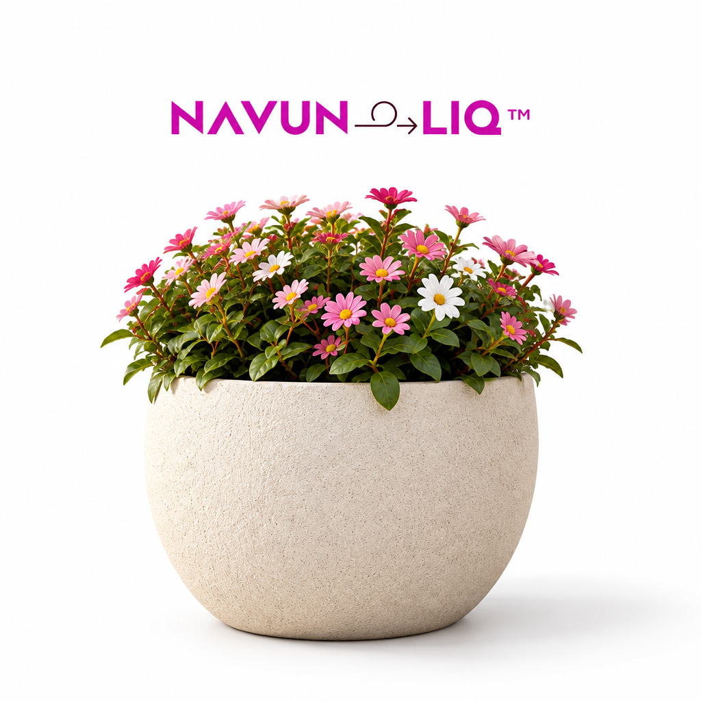 Navuneliq™ Forma Planter – Minimalist Textured Outdoor Flower Pot for Balcony, Patio & Modern Garden Decor