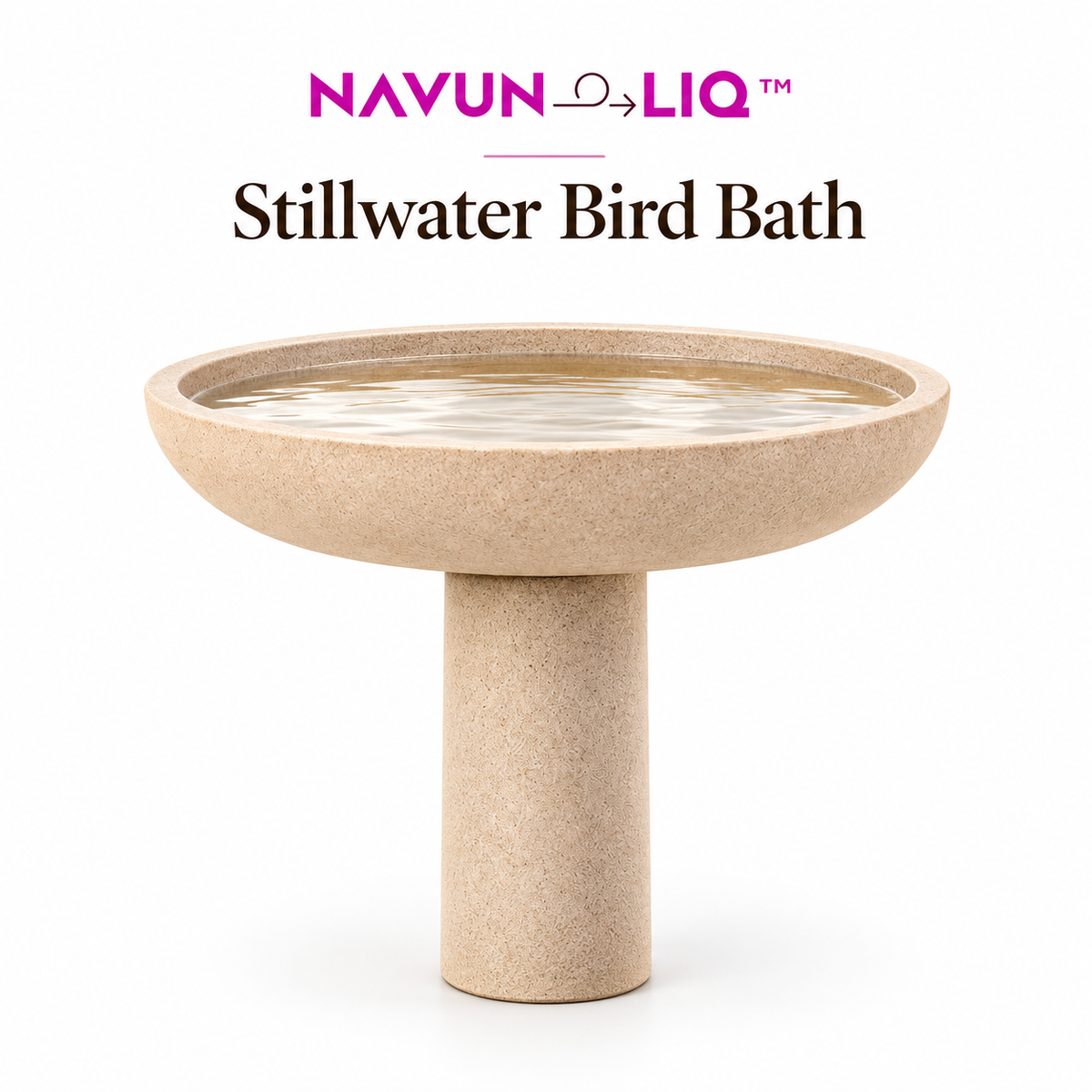 Navuneliq™ Stillwater Bird Bath – Minimalist Garden Water Bowl for Songbirds, Patio Corners & Natural Outdoor Spaces